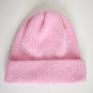 Vintage Angora Blend Pink Knit Beanie